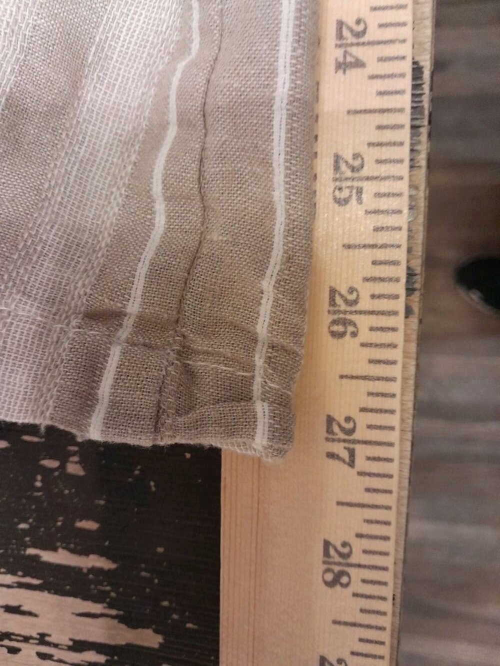 Womens Linen Blend Skirt Casual Beach Vacation Striped Tan White  Pockets Large - Picture 6 of 7